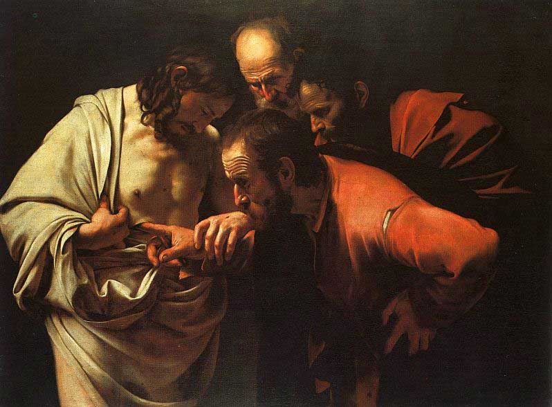 Stations of the Resurrection with Pictures - Via Lucis Caravaggio - The Incredulity of Saint Thomas Stations of the Resurrection with Pictures - Via Lucis